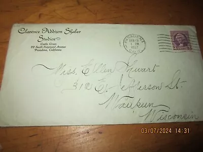 Vtg 1937 Letter Clarence Shaler Studios To Waupunwis. • $7.99