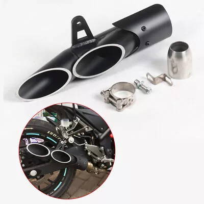 51mm Motorcycle Dual-outlet Exhaust Tail Pipe Muffler Tip Trim Accessories • $75.99