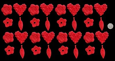 32 X Edible 3D Rose Clusters Set Flowers Cupcake Cake Toppers Decoration Wedding • £7.99