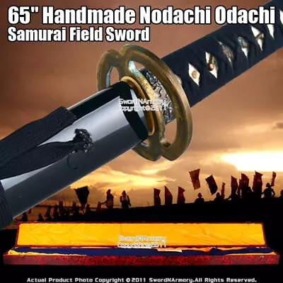 65  Long Handmade Nodachi Odachi Samurai Field Sword Katana Massive Blade Sharp • $349.98