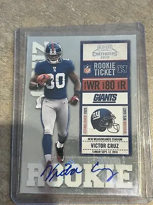 2010 Playoff Contenders Victor Cruz Rookie Ticket Auto Autograph RC #199 Giants • $59.99