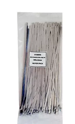 £6.75 • Buy 100x Stainless Steel Cable Tie Zip Tie 316 Marine Grade 300mmx4.6mm