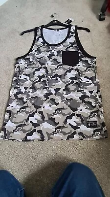 Mens Camouflage Vests Sleeveless Tank Top Training Pep & Co • £3.99