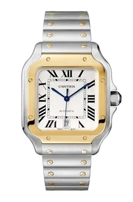 Authentic Cartier Santos De Cartier W2SA0009 Large 39.8mm 18K YG & SS Auto Watch • $8550