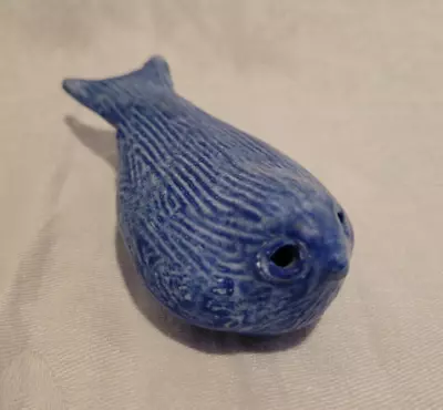 SIGNED McCarty Pottery Mississippi Cobalt Blue Bird Swallow Figurine • $89.95