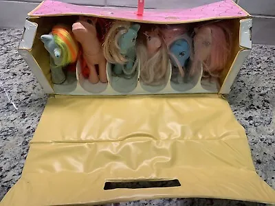 Vintage 1980s HASBRO G1 My Little Pony Lot 6 Ponies With Case WELL LOVED 😊💖 • $74.99