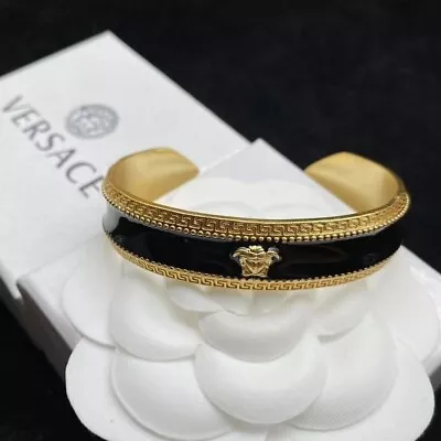 Versace Head Black Bottom Opening Adjustable Women's Bracelet • $159