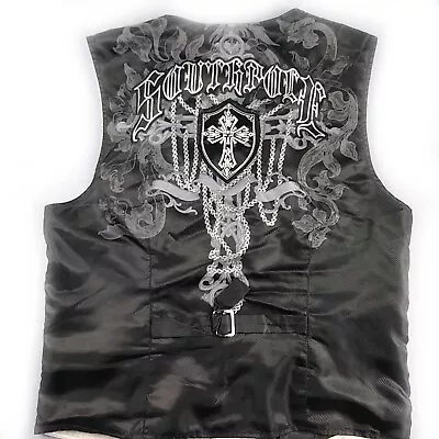 South Pole Collection Gothic Button Up Vest Black/White Size Large • $19.99