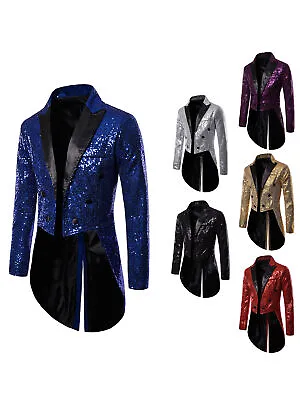 US Jacket Shiny Men's Tuxedo Blazer Banquet Formal Suit Sequin Coat Sparkly Tops • $40.49