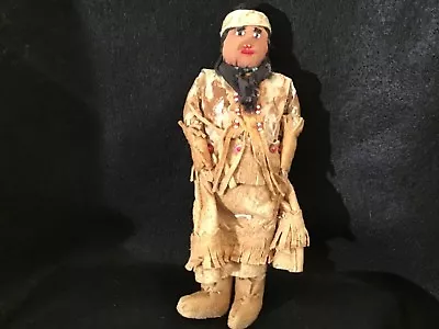 $75 • Buy Lot# 1248. Vintage Native American Plains Indian Beaded Leather Doll