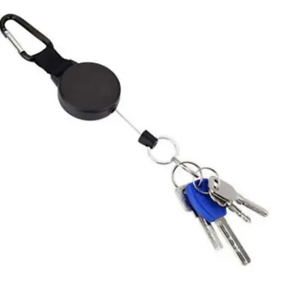 Retractable Extendable Extending Coil Stretch Pull Cord Spring Keyring Key Chain • £4.69