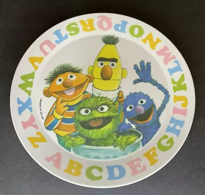 VINTAGE SESAME STREET MUPPETS INC. 1977 A-Z PLASTIC PLATE NHP ARTISAN Free Ship • $14.99