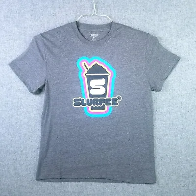 7-ELEVEN Slurpee T-Shirt Size Med Unisex Gray Tee Shirt Colorful EUC • $17.98