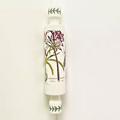 Portmeirion Ceramic Rolling Pin Amaryllis Reginae Mexican Lily Butterflies • $16.99