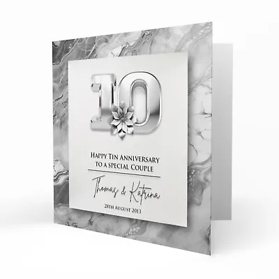 Personalised 10th Wedding Anniversary Card  Tin  Tenth Special Couple Husband • £3.79