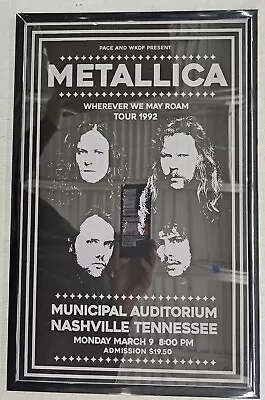 Metallica 1992 Nashville Concert Poster 11 X 17 Framed • $21.99
