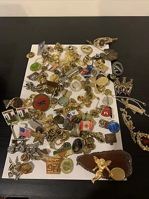 Costume Jewelry Lot- Costume Pins Necklaces And A Watch • $5