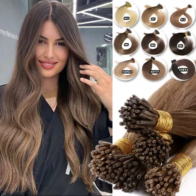 Thick Stick I Tip Hair Extensions 100% Real Remy Human Hair Full Head 1g/strands • $54.57