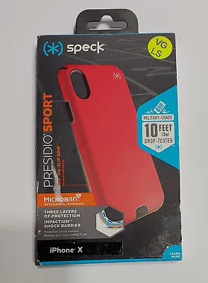 $19.99 • Buy Unused Speck Presidio Sport Case For IPhone X IPhone 10 - BLACK POPPY RED