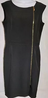 Ellen Tracy Womens Dress Black Sleeveless Lined Zip Up W/Pockets Size 8 # 1792 • £14.48