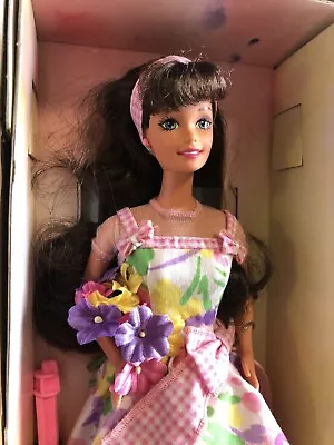 “Spring Petals” Brunette Barbie Avon Exclusive 1996 Mattel Quality Textile Dress • $19.99