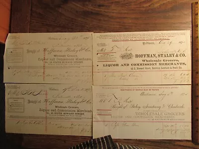 Antique Ephemera 1870s Billhead Lot Baltimore MD Huffman Staley Grocers Liquor • $20