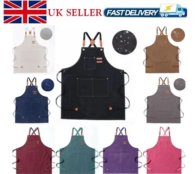 £3.99 • Buy Waxed Canvas Tool Work Shop Apron Heavy Duty Woodworking Unisex Chef With Pocket