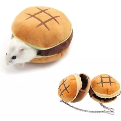 Creative Hamburger Shape Hamster Rat Hammock Nest Pad Plush Sponge Soft Pet Cozy • $12.34