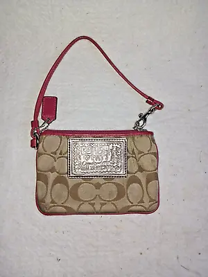 COACH Gold Poppy Signature Small Wristlet In Excellent Condition • $19.99