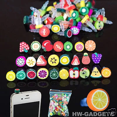 10x Fruit Anti Dust Cap Earphone 3.5mm Jack Dust Plug For IPhone Samsung HTC  • £1.99