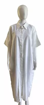 NWOT COS 100% Linen Relaxed Short Sleeve Shirt Dress Size Small White • $65