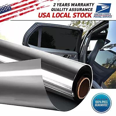 One Way Mirror Window Film Heat UV Reflective Privacy Tint Foil For Car5% 20%VLT • $10.99