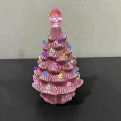 Lighted Ceramic Easter Tree 7  Spring Decor Pink Egg Retro Vintage Style Xmas • $17.99