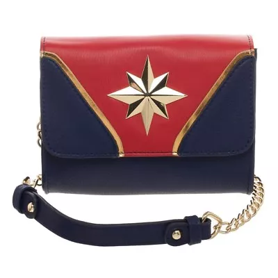 Captain Marvel Sidekick Purse Wallet Clutch Bag Shoulder Strap Comics Avengers  • $47.45