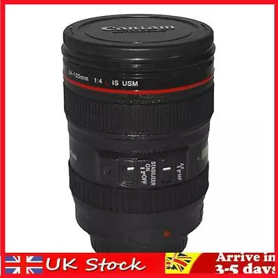 Creative SLR Camera Lens Shaped Mugs Drrinking Cup 420ml Drinkware With Lid • £7.30