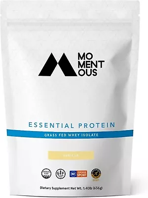 Momentous Essential Grass-Fed Whey Protein Isolate Gluten-Free Vanilla24 Serving • $39.45