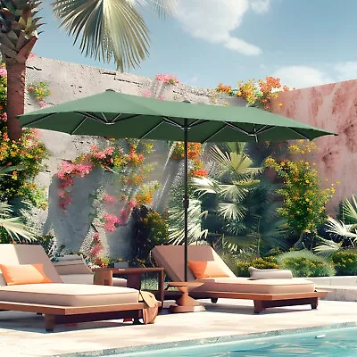 13ft Patio Umbrella Double-Sided Outdoor Market Sun Shade For Poolside Backyard • $99.99