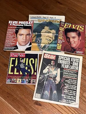 Elvis Presley Fan Magazine Newspaper Lot 1977 1978 Star Teen Bag Photoplay • $8.99