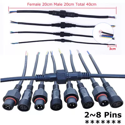 2-8 Pin Plug Connector Socket Waterproof IP68 Electrical Cable Wire Junction Box • $4.19