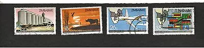 1986 Zimbabwe Sc #525-28 Commerce Industry Flags Aircraft - Used Stamp Set Cv $7 • $6.84