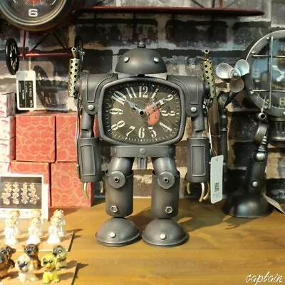 Japanese Tin Toy Clock Robot  Vintage Ornament Clock 33cm Size Free Shipping JP • $239.93