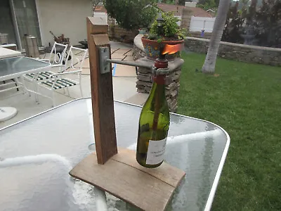 Table Top Wine Barrel Tiki Torch Outdoor Garden Patio • $29.95