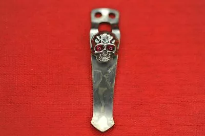 Steel Flame 3D Warrior Skull W/Red Eyes Pocket Clip In Heat Treated Vintage Gun • $550