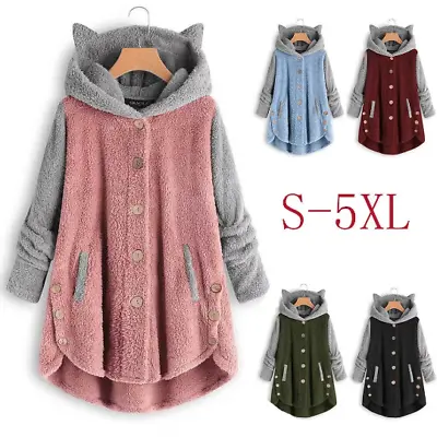 Plush Cat Ears HoodiePocket Hoodie SweatshirtsPlus Size HoodieOversize Hoodie • £25.94