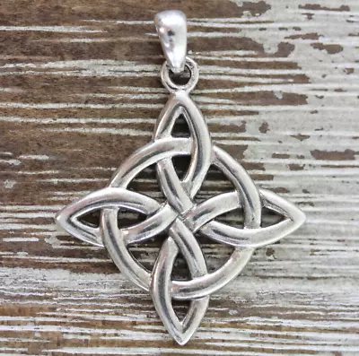 Vintage Celtic Knot Irish Sterling Silver Pendant 925 Small Retro Pretty • $22.40