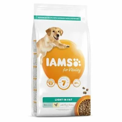 IAMS For Vitality Light In Fat Dry Adult Dog Food With Fresh Chicken 2kg • £13.43