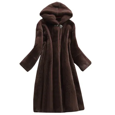 New Style Velvet Whole Mink Fur Coat Long Mink Coat Women's Hooded Fur Coat • $89