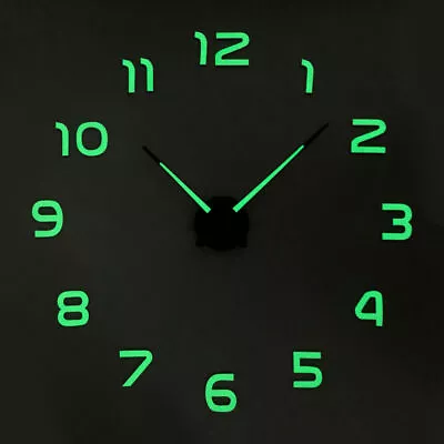 £8.73 • Buy Home Large Luminous 3D DIY Wall Clock Glow In The Dark Quartz Decor Night Clocks