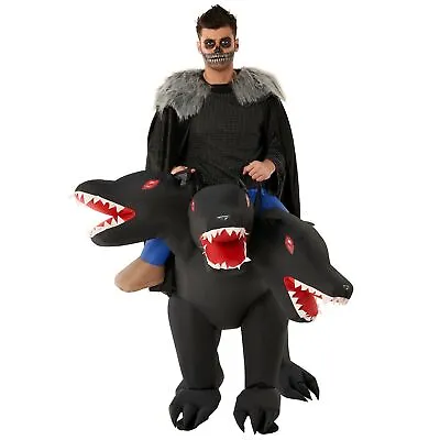 £45.99 • Buy Adult Three Headed Dog Inflatable Costume Mens Cerberus Halloween Fancy Dress