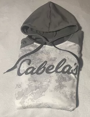 Cabela's Sweatshirt Hoodie Mens Large L Gray Long Sleeve Pullover Fleece • $24.99